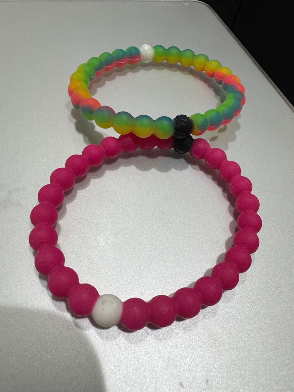 Lokai Silicone Beaded Bracelets - Pink & Rainbow
